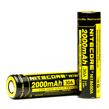 Nitecore IMR 18650 2000mAh 30A High Drain Battery (Flat Top)