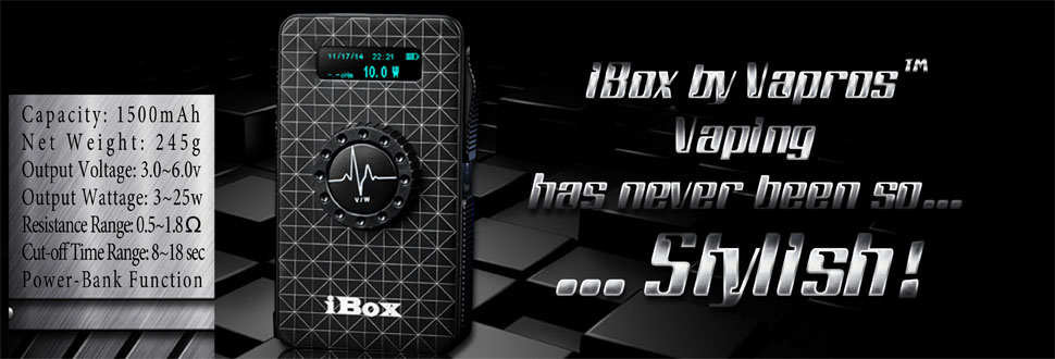 vision, vapros, ibox, mvp, apv, box mod, 1500mah, electronic cigarette, ecig, vv, vw, variable voltage, variable wattage